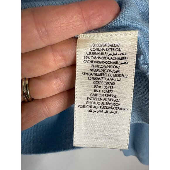 Alice + Olivia Dollie Cashmere Cardigan Light Blue-sz Large - Picture 7 of 12